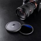 82 mm variabelt ND2-400 filter med hette, K Pro Fader ND2 til ND400 (9 stopp)