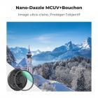 Filtre MCUV 62mm Filtre anti-UV de Protection avec Bouchon et Chiffon de Nettoyage, 24 Couches de Nano-revêtement - Série Nano-Dazzle