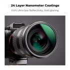 72 mm cirkulært polarisatorlinsefilter med filterhætte Optisk glas ultratyndt polariserende CPL-filter med 24 flerlagsbelægninger til kameralinser Nano-Dazzle-serien