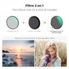 Filtre Black Mist 1/4 & ND2-ND32 (1-5 stops) 58 mm, Filtre Black Pro Mist et Filtre ND Variable Densité Neutre 2 en 1 avec 28 Couches de Nano-revêtement - Série Nano-Xcel