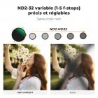 Filtre Black Mist 1/4 & ND2-ND32 (1-5 stops) 58 mm, Filtre Black Pro Mist et Filtre ND Variable Densité Neutre 2 en 1 avec 28 Couches de Nano-revêtement - Série Nano-Xcel