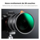 Filtre Black Mist 1/4 & ND2-ND32 (1-5 stops) 58 mm, Filtre Black Pro Mist et Filtre ND Variable Densité Neutre 2 en 1 avec 28 Couches de Nano-revêtement - Série Nano-Xcel