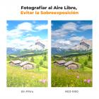 52mm Filtro ND3-1000 (1.5-10 Pasos) Variable Densidad Neutral Ultrafino HD de Vidrio Óptico con 24 Capas Revestimiento Serie Nano-Dazzle