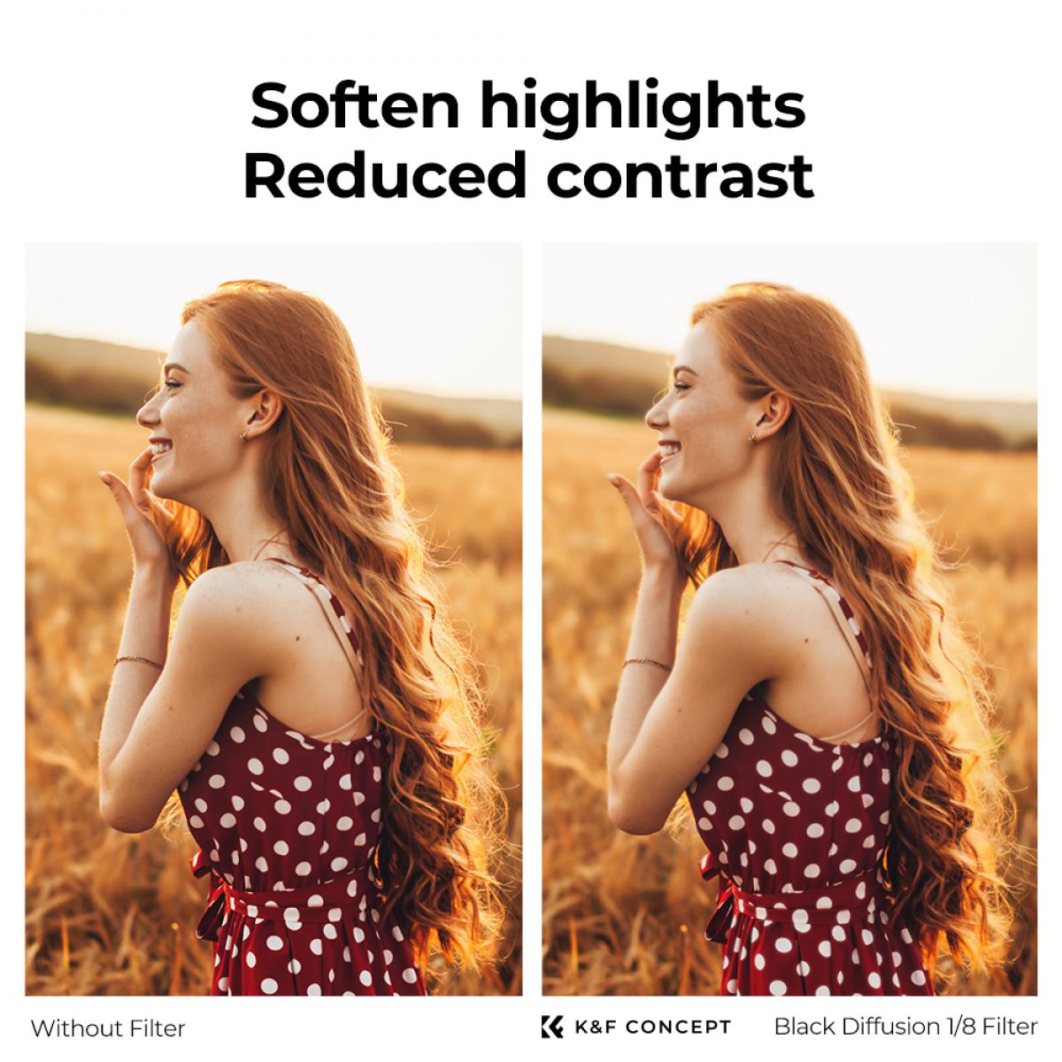 100x100 مللي متر مربع أسود ضباب 1/8 مرشح تأثير 28 طلاء متعدد الطبقات حلم مرشح التأثير السينمائي