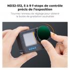 Filtre K&F Concept variable ND32-512 compatible avec GoPro Hero 13 Black, filtre de réduction de lumière à densité neutre pour GoPro 12/11/10/9 Black, verre optique HD multicouche, accessoires pour caméras d'action