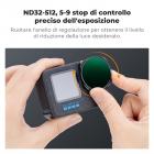 K&F Concept Filtro Variabile ND32-512 per GoPro Hero 13/12/11/10/9, con Filtro Densità Neutra ND32-512 con 28 Strati di Nano Rivestimento, Fotocamera di Azione Accessori