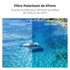 Adaptateur de monture de filtre d'objectif magnétique K&F Concept 6,7 pouces avec filtre CPL 67 mm pour iPhone, compatible avec les modèles 16/15/14/13/12 Pro Max et 16/15/14 Plus