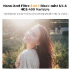 Filtre Black Mist 1/4 & ND2-ND400 (1-9 stops) 52mm, Filtre Black Pro Mist et Filtre ND Variable Densité Neutre 2 en 1 avec 28 Couches de Nano-revêtement - Série Nano-Xcel