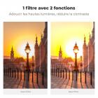 Filtre Black Mist 1/4 & ND2-ND400 (1-9 stops) 52mm, Filtre Black Pro Mist et Filtre ND Variable Densité Neutre 2 en 1 avec 28 Couches de Nano-revêtement - Série Nano-Xcel
