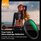 K&F Concept Ultra-niedrige Reflexion & Ture Color ND Filter 62mm Variabler ND2-32 Graufilter (1-5 Blendenstufen)(Nano Xcel)
