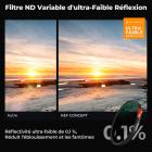 Filtre d'objectif ND variable 77 mm, True Color et ultra-faible réflexion, ND2-32 (1-5 arrêts), filtre HD à densité neutre réglable avec 28 revêtements multicouches pour objectifs d'appareil photo - Série Nano-X