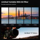 67 mm variabelt ND-filter för äkta färger och ultralåg reflektion, ND2-32 (1-5 steg) HD justerbart neutraldensitetsfilter med 28 flerskiktsbeläggningar för kameraobjektiv - Nano-X-serien