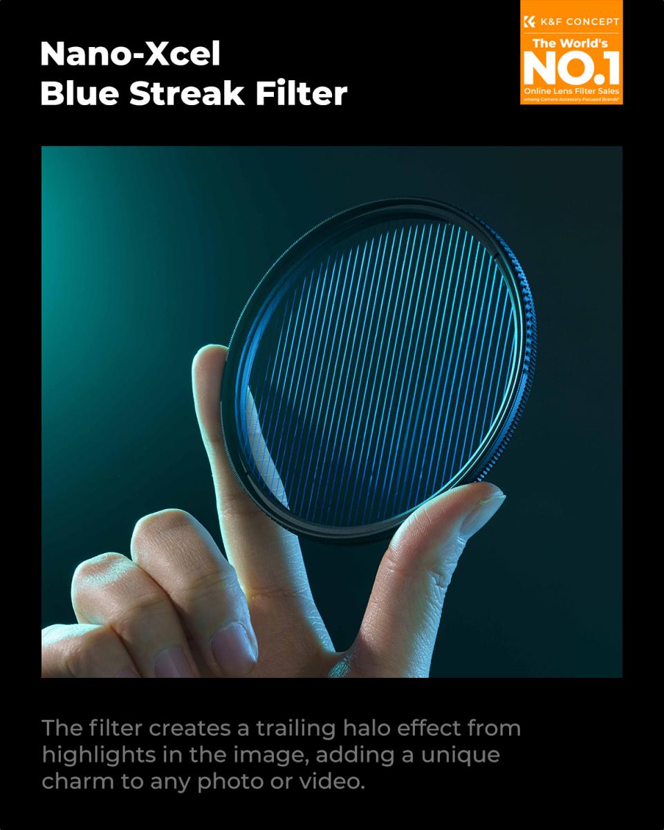 82 mm Blue Streak Filter (2 mm) Optisk glas Ultra-klart vandtæt anti-ridse anti-refleks grøn film Nano-Xcel-serien