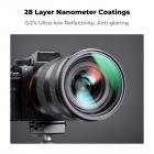 K&F Concept 52mm  White Mist 1/4 Filter Filmeffektfilter, Hvit Mykelysfilter HD Drømmende med 28 Lags Belegg, Mykt Hvit Diffusjonsfilter Vanntett Ripebestandig White Pro Mist Filter Nano-Xcel Serien