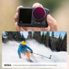 DJI Osmo Action 3 ND64 -suodatin, jossa yksipuolinen heijastuksenesto vihreä kalvo