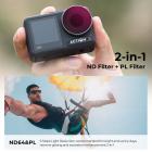 Filtri DJI Osmo Action 3 ND64&PL con pellicola verde antiriflesso su un solo lato