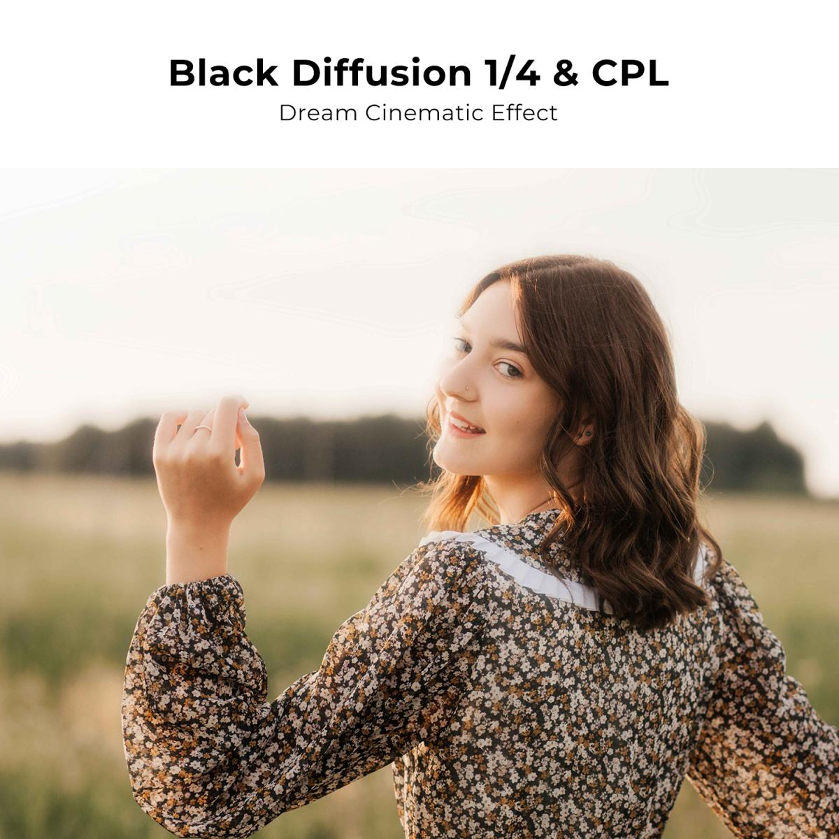 95 mm Black Mist 1/4&CPL optisk glas, HD, belagt med vandtæt anti-ridse anti-reflekterende grøn film Nano-Xcel Pro Series