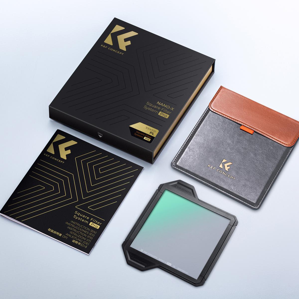 Obiettivo PL quadrato 100 * 100 * 2 mm (con cornice protettiva) Vetro ottico Pellicola verde antiriflesso impermeabile e antigraffio ad alta definizione (con scatola dei colori)Nano-Xcel Pro