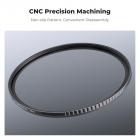 43 mm sort tågefilter 1/4 + 3 stk renseklud med 18 flerlagsbelægninger Nano K-serien