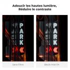 Filtre Black Mist 1/4 72 mm + bouchon d'objectif, filtre effet cinéma Mist avec 18 couches multicouches pour vidéo, vlog et portrait, série Nano-Klear