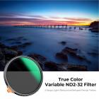 62 mm variabelt ND-filter True Color ND2-ND32 med 28 lag antirefleks grønn film Vanntett, anti-ripe Nano-X-serien
