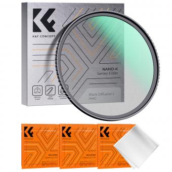 52mm Filtro Filtro Black Mist 1 Slim + 3pcs Paño Limpieza Microfibra para Suavizador de Retrato Imagen y Vídeo Serie Nano-Klear