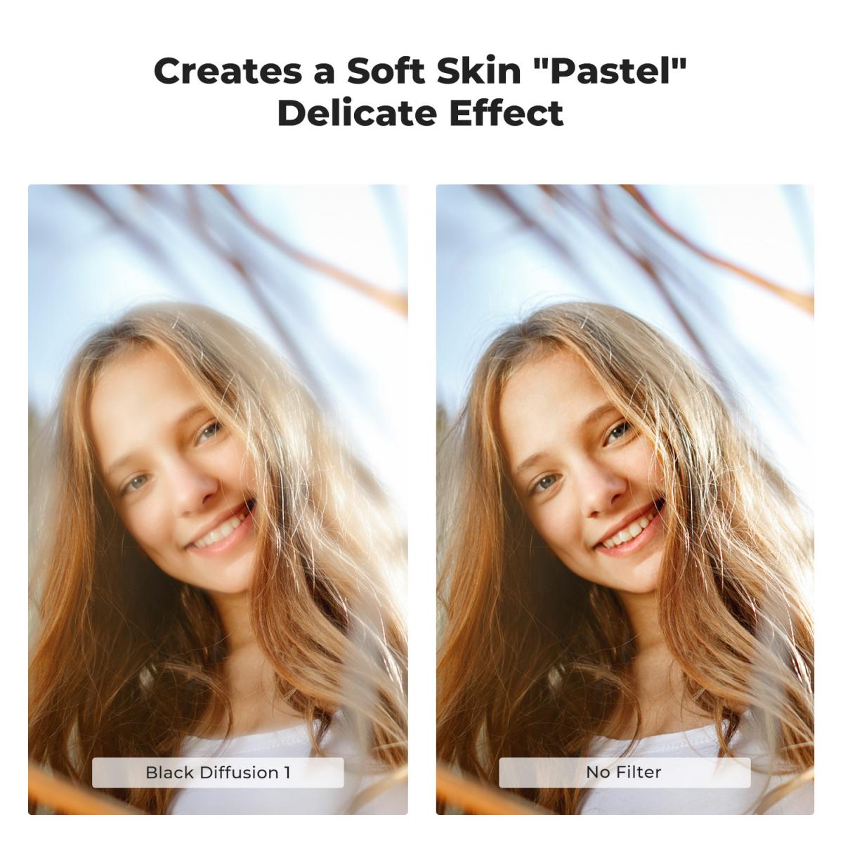 52 mm:n musta diffuusio 1 suodatin Optinen lasisuodatinpinnoite kolmella Nano K -sarjan pölynimurikankaalla