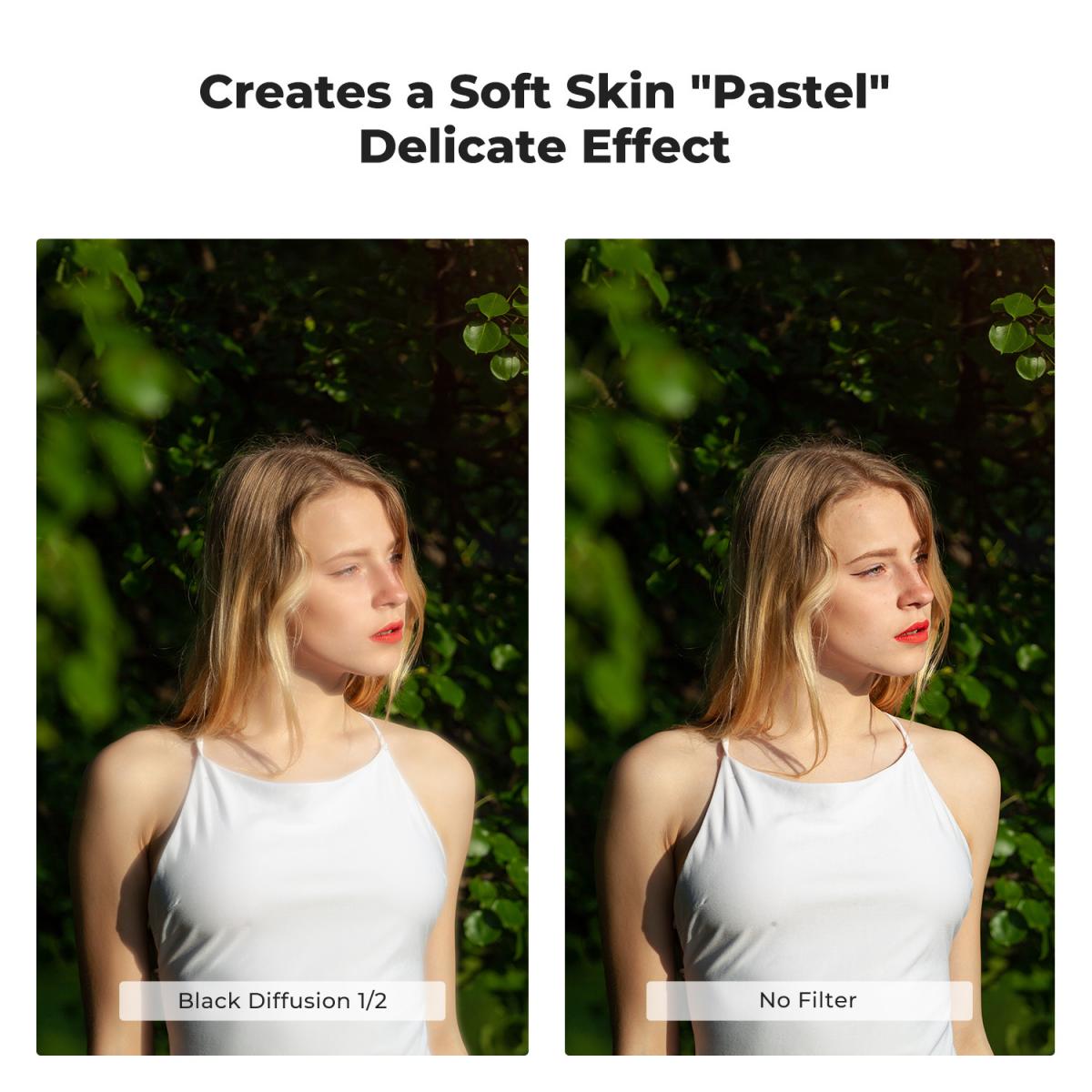 55 mm musta diffuusio 1/2 Filter Mist Cinematic Effect -suodatin 18 monikerroksisella pinnoitteella Nano-K Series