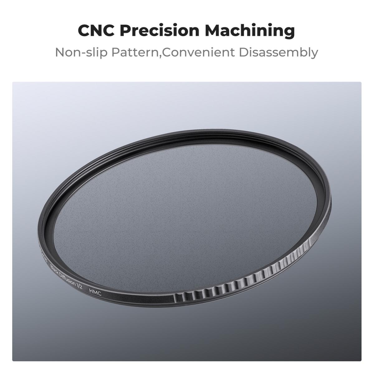55 mm musta diffuusio 1/2 Filter Mist Cinematic Effect -suodatin 18 monikerroksisella pinnoitteella Nano-K Series