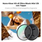 52mm Black Mist Filtro 1/8 Tappo e un Panni di Puliziaper per Obiettivo Fotocamera con 18 Rivestimenti, Nano-Klear