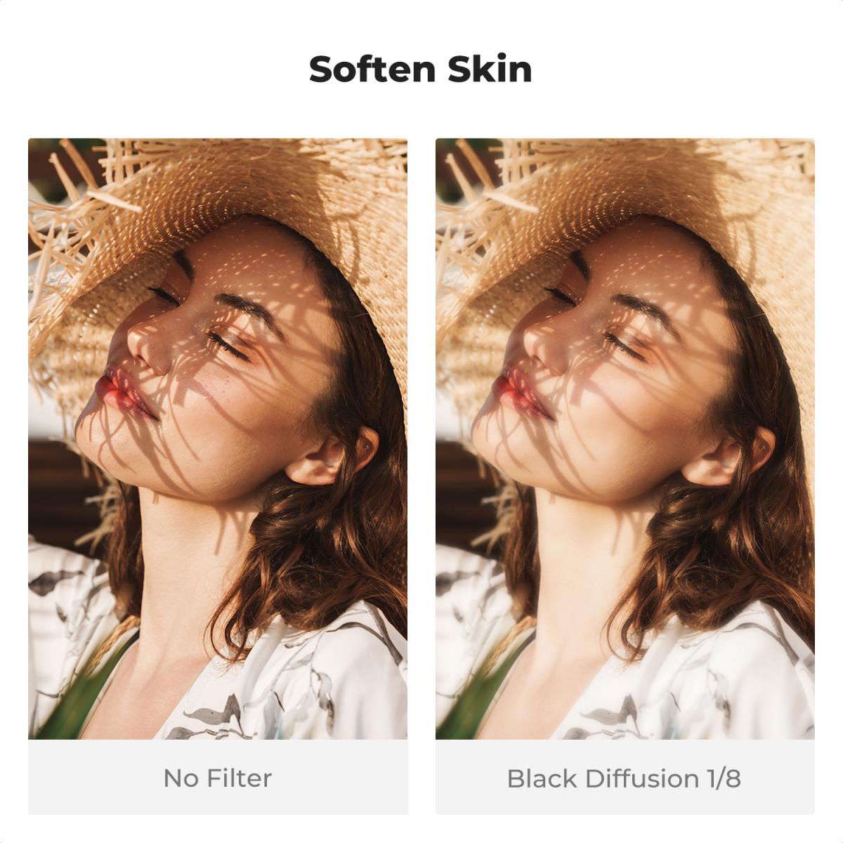 Filtro de niebla negra de 40,5 mm (1/8") + tapa de lente, filtro de efecto cinematográfico con 18 capas de revestimiento para video, vlogs y fotografía de retrato, serie Nano-Klear