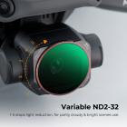 DJI Mavic 3 Classic ND2-32 -linssisuodatin (1-5 pistettä), 28 monipinnoitettu muuttuva neutraalitiheyssuodatin