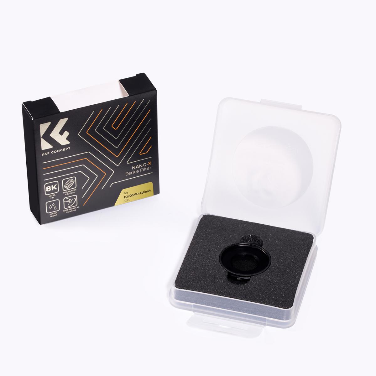 DJI Osmo Action 4 CPL-suodattimen pyöreät polarisaattorit, valoa vähentävät altistumista säätelevät optiset lasisuodattimet monikerroksisella pinnoitteella