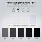 فلتر ND8 (3 توقفات) مربع، فلتر كثافة محايدة 4 × 5.65 بوصة متوافق مع Tilta متوافق مع SmallRig Matte Box، زجاج بصري عالي الدقة متعدد الطبقات رفيع