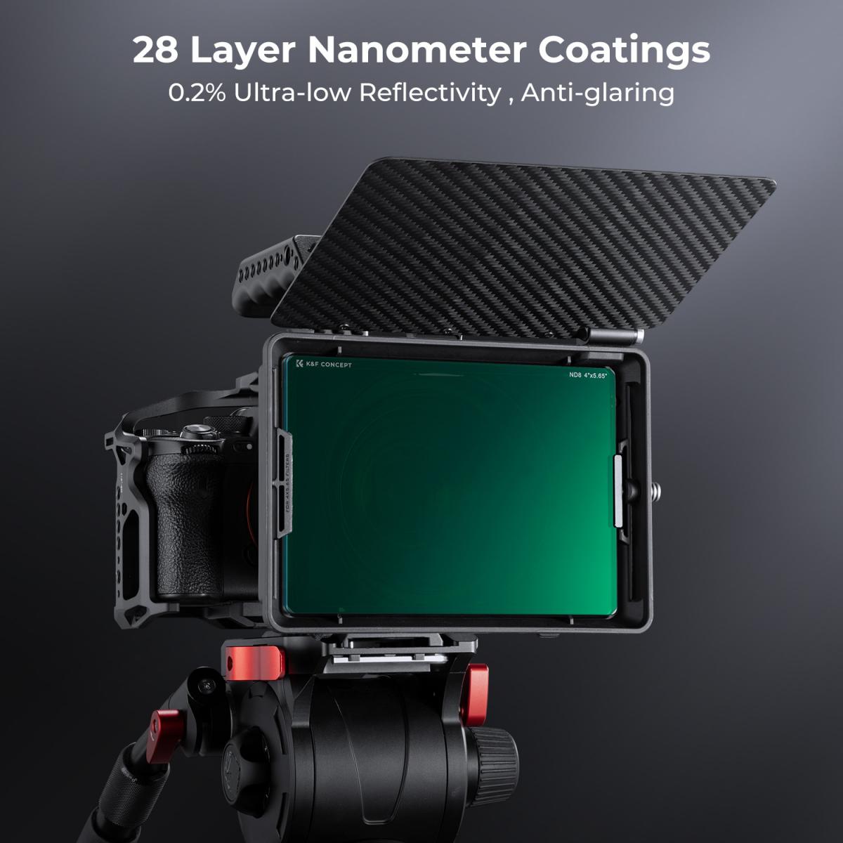 ND8 (3 stop) Firkantet ND-filter, 4"x5,65" neutralt densitetsfilter Kompatibel med Tilta Kompatibel med SmallRig Matte Box, Slim Multi Coated HD Optisk Glas