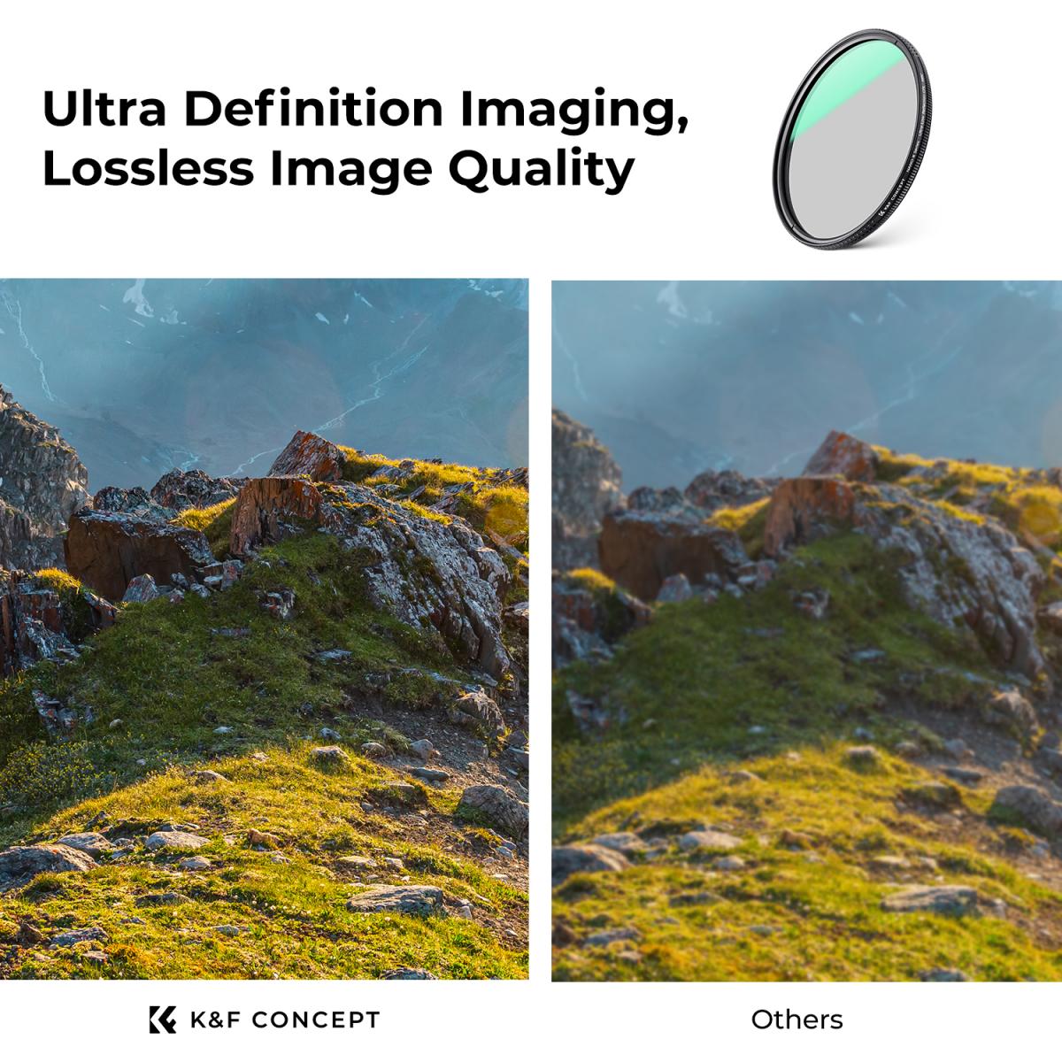 67 mm cirkulärt polarisatorfilter med ultralåg reflektion med 28 flerskiktsbeläggningar Ultra-Slim HD Nano-Xcel