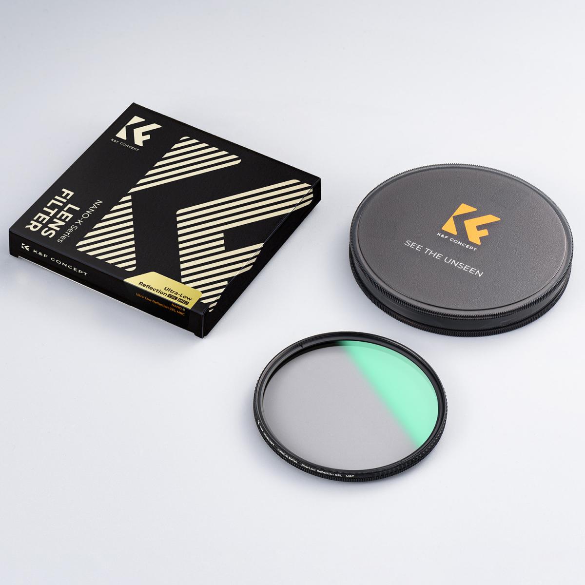 67 mm cirkulärt polarisatorfilter med ultralåg reflektion med 28 flerskiktsbeläggningar Ultra-Slim HD Nano-Xcel