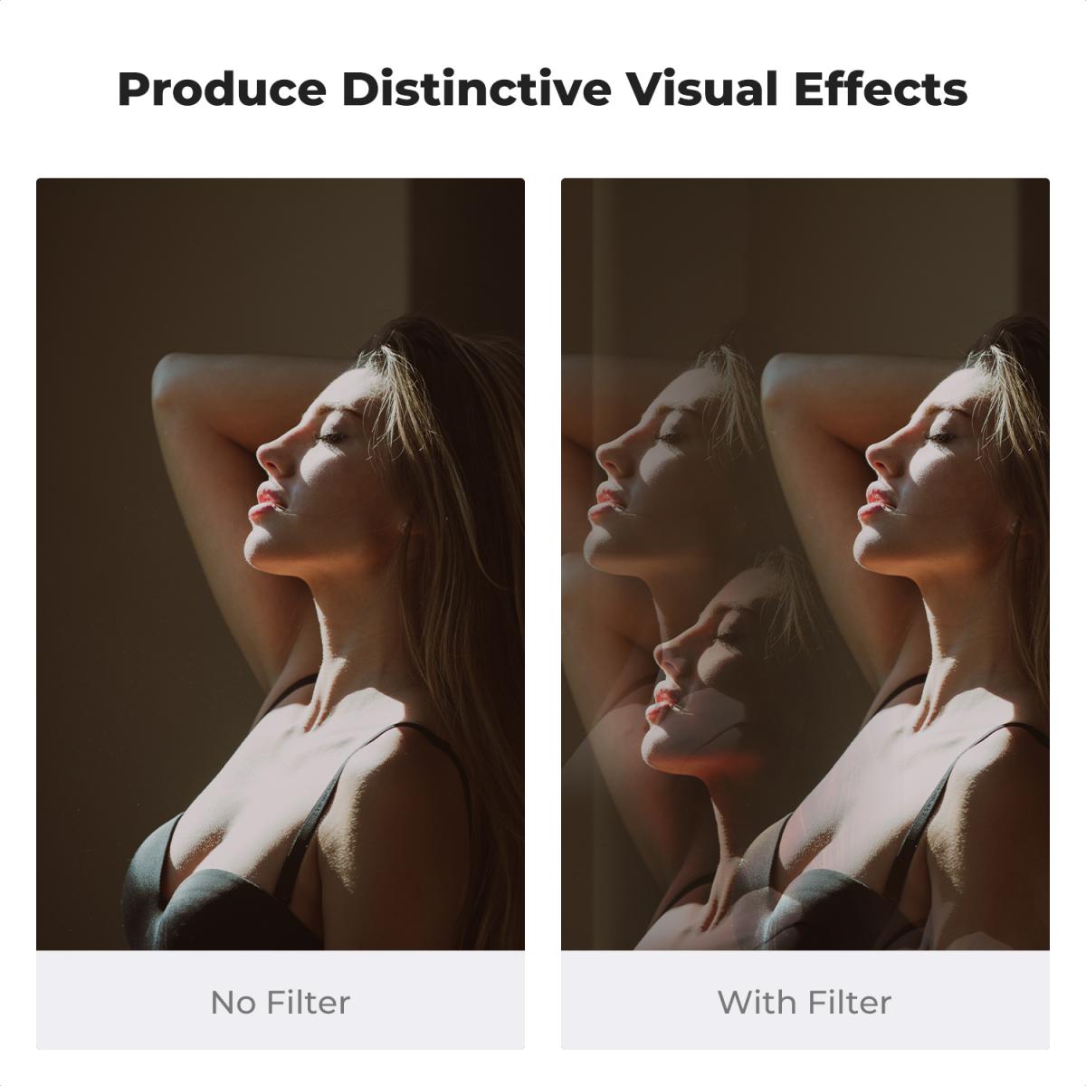 79 mm håndholdt kalejdoskopfilter, halvcirkelformet specialeffektfilter med 3 stk. støvsugerklude Nano-B-serien