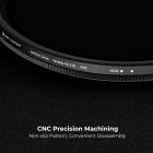 49 mm:n säädettävä ND2-ND32-suodin (1–5 aukon valotusaika) Vedenpitävä, naarmuuntumaton linssisuodin, jossa 18 nanopinnoitekerrosta. Nano-Klear-sarja.