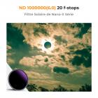Filtre ND1000000 95mm (20 stops) Filtre Densité Neutre Filtre Solaire pour La Photographie d'Éclipse Solaire - Série Nano-Xcel