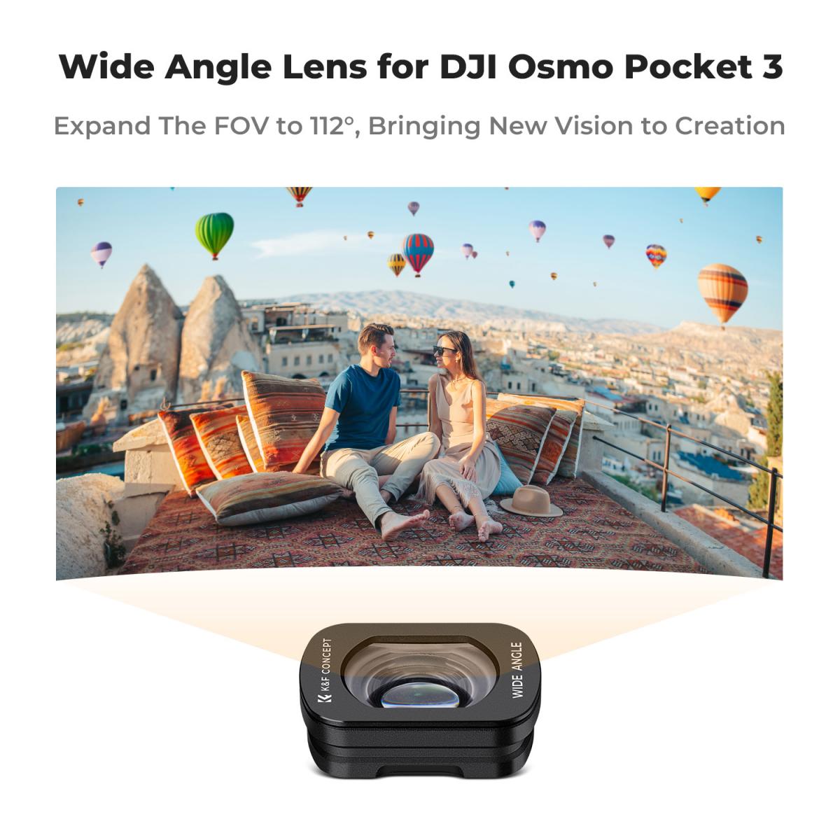 K&F Concept Magnetisk vidvinkelfilter for DJI Osmo Pocket 3 Tilbehør Beskyttelse Action Kameralinse