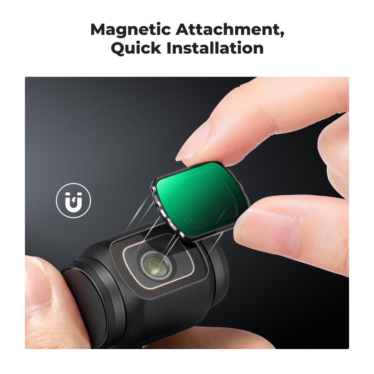 K&F Concept Magnetisk Black Mist 1/2 Filter for DJI Osmo Pocket 3, Black Diffusion Kreativt Tåkefilter med Filmeffekt