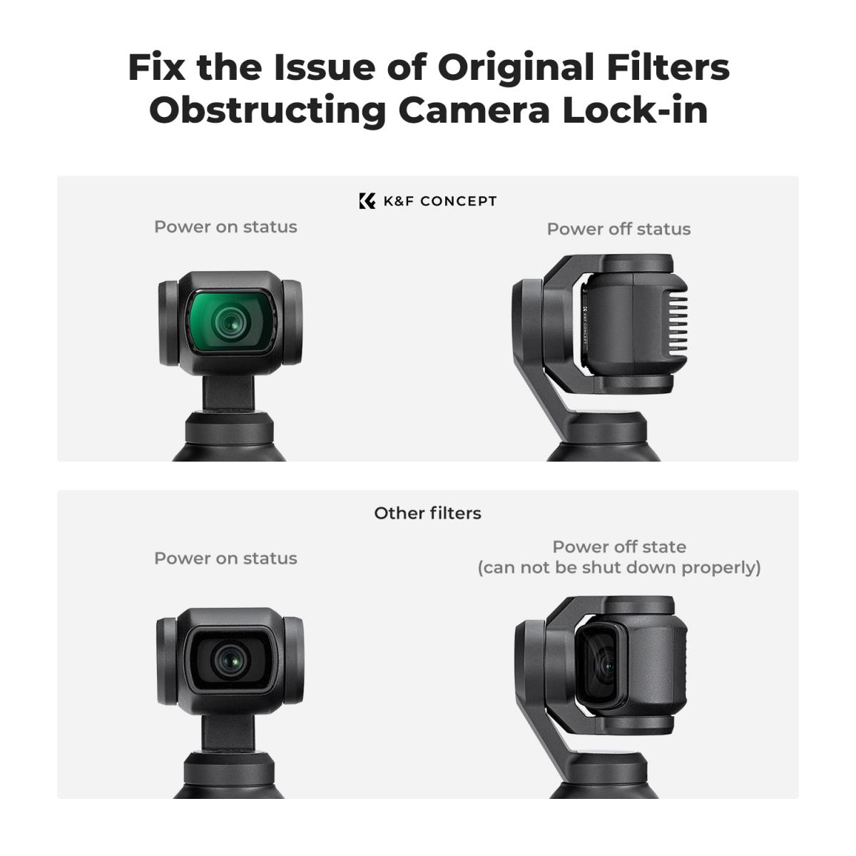 K&F Concept Magnetisk Black Mist 1/2 Filter for DJI Osmo Pocket 3, Black Diffusion Kreativt Tåkefilter med Filmeffekt