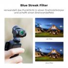 Blue Streak Filter verwandelt das Punktlicht in einen Drahtziehkörper und schafft einen Breitwandeffekt