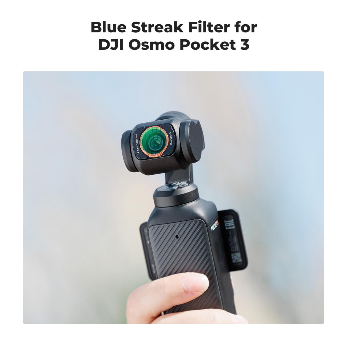 K&F Concept Magnetisk Blue Streak-Filter for DJI Osmo Pocket 3, Anamorfisk Objektivfilter med Spesialeffekter
