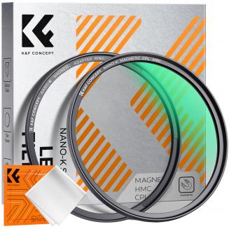 Filtre CPL magnétique 49 mm Filtre polarisant circulaire Verre optique ultra fin avec 18 revêtements multicouches Série Nano-Klear