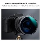 Filtre CPL magnétique 49 mm Filtre polarisant circulaire Verre optique ultra fin avec 18 revêtements multicouches Série Nano-Klear