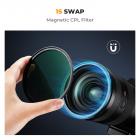 77 mm magnetisk CPL-filter sirkulært polarisatorlinsefilter Optisk glass ultratynn med 18 flerlagsbelegg Nano-Klear-serien