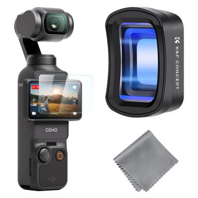 K&F Concept 1.2X Anamorfische lens compatibel met DJI Osmo Pocket 3, Blue Streak Effect breedbeeld cinematische lens, magnetische bevestiging/multi-coated/optisch glas