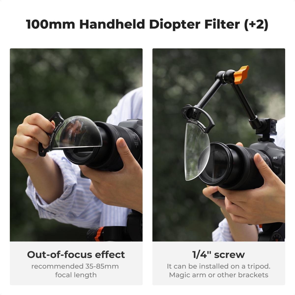 100mm Handheld Split Diopter Filter Optical Glass Prism Special Effect Camera Lens Filter Nano-Basic Series